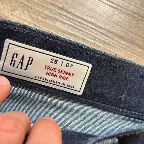 Gap true skinny high-rise size 25 (0 Regular) Classic Blue Denim Jeans - Picture 2 of 6